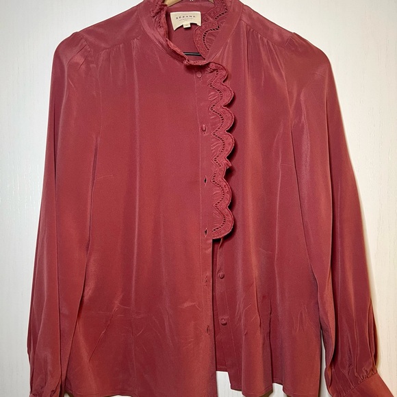 Sezane Chlo Shirt, Rosewood, US 4/FR 36 - Picture 7 of 16